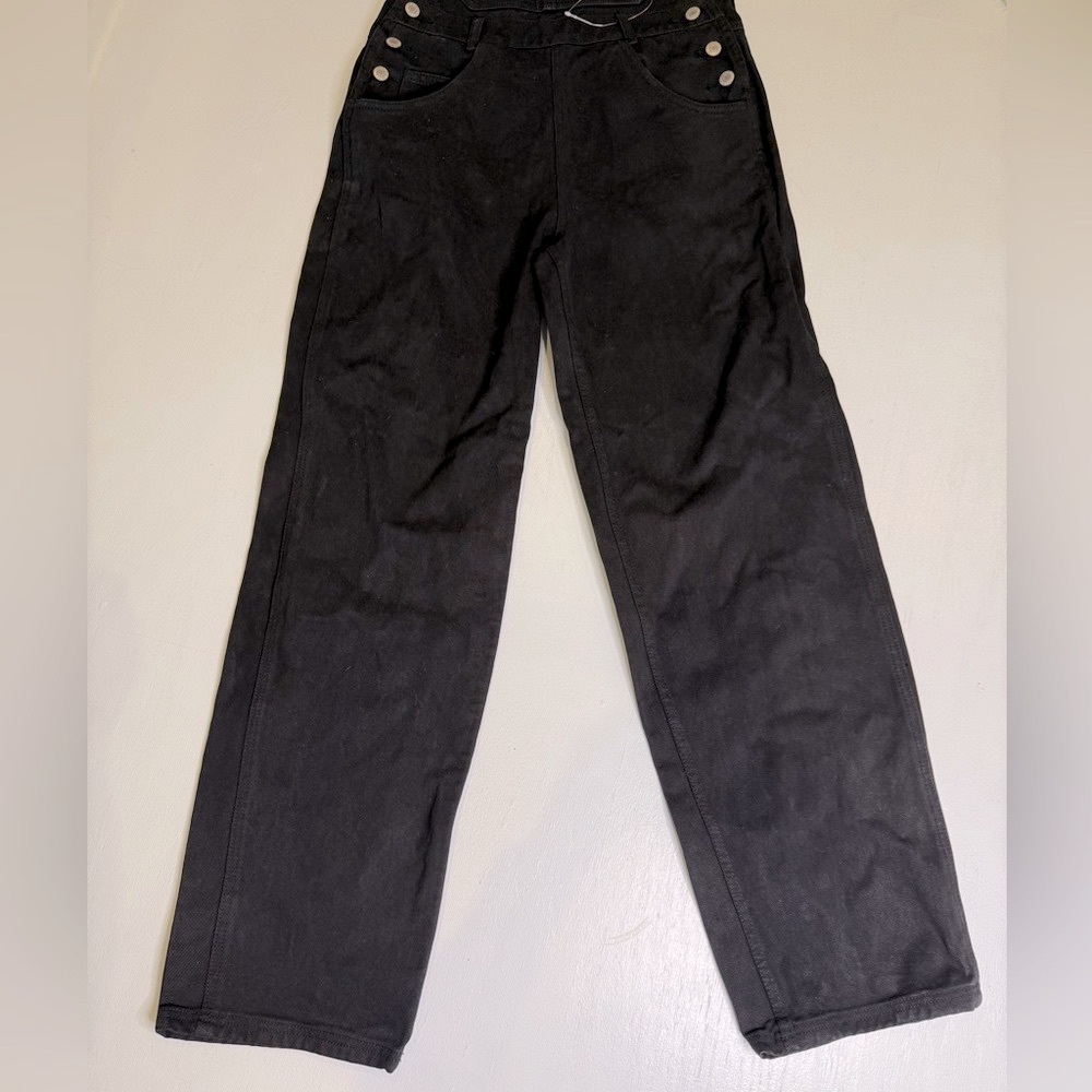 NWT, Brandy Melville, J. Galt Black Denim Overalls w/adjustable straps, Small - Picture 6 of 9